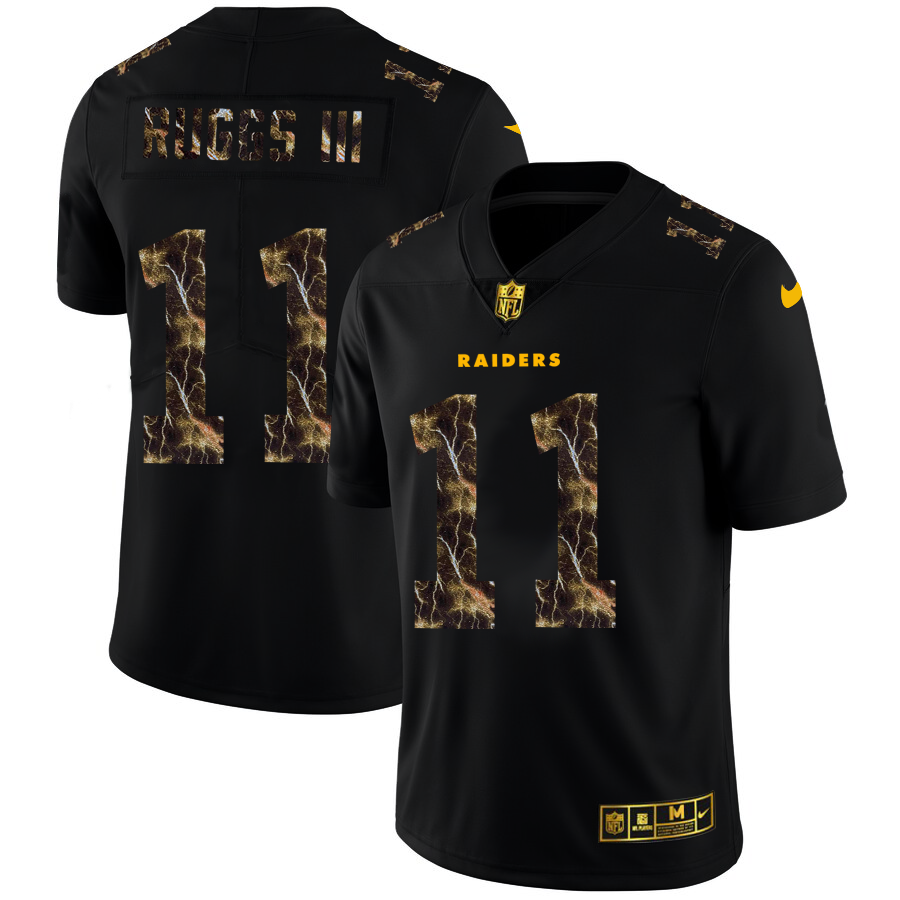 2020 Las Vegas Raiders 11 Henry Ruggs III Men Black Nike Flocked Lightning Vapor Limited NFL Jersey